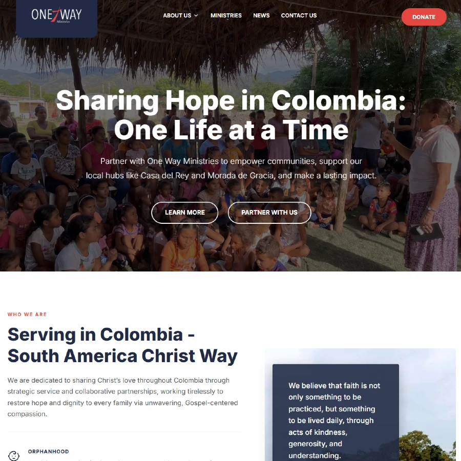 OneWay Ministries Website Design