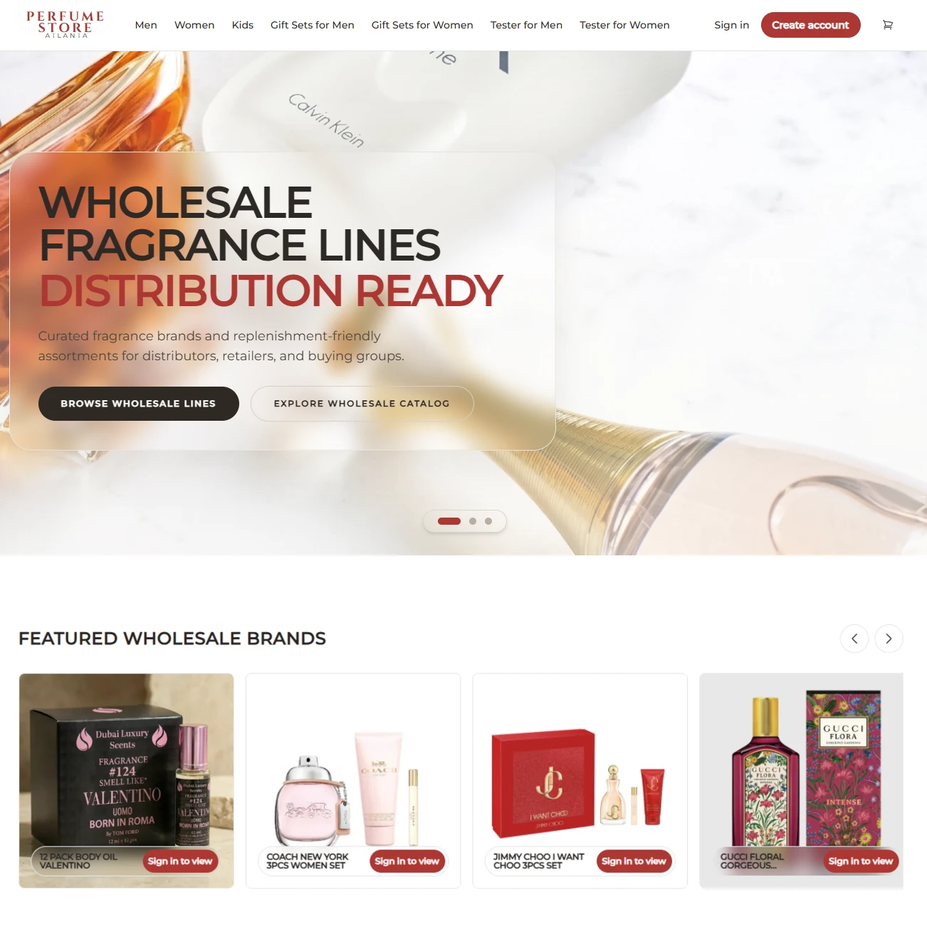 Perfume Store Atlanta Website Design