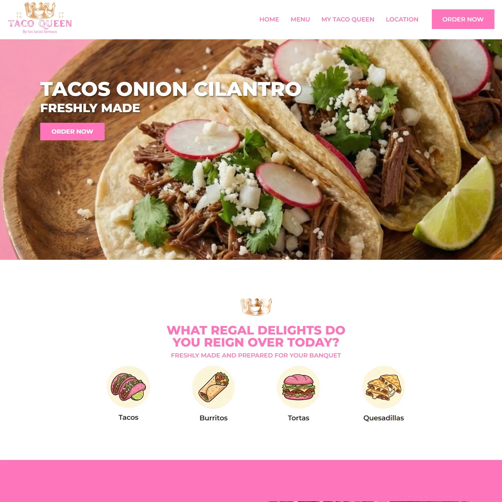 Tacos Queen Website Design